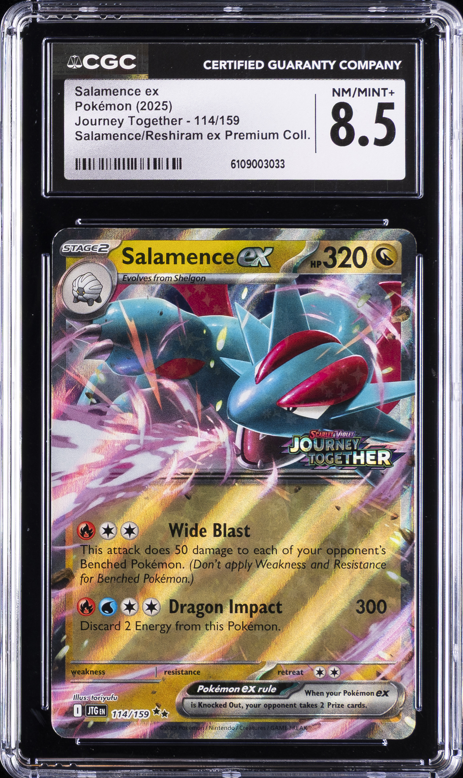 2025 POKEMON #114/159 SALAMENCE ex JOURNEY TOGETHER-SALAMENCE